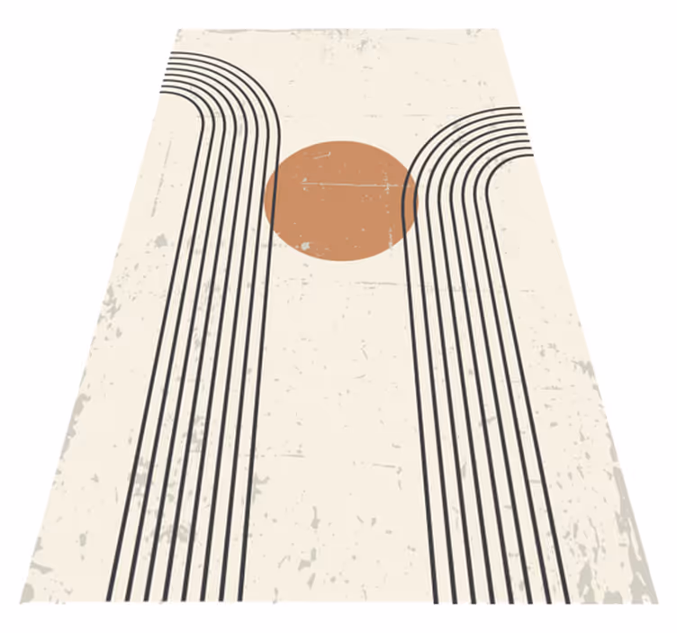 Geometric vinyl rug abstract half arch design - TenStickers