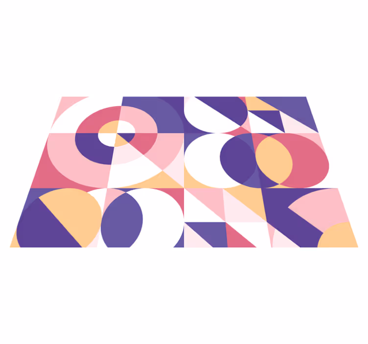 Geometric vinyl rug with abstract geometric art - TenStickers