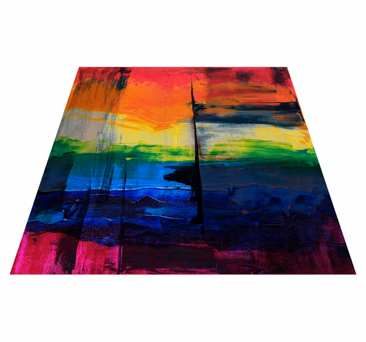 Geometric vinyl rug in multicolor squares and rectangles - TenStickers