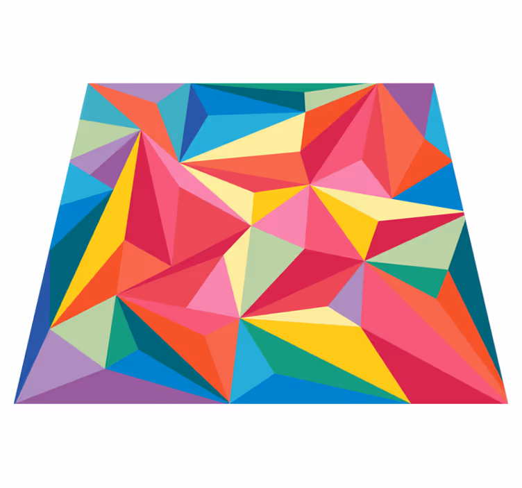 Geometric vinyl rug with multicolor design - TenStickers