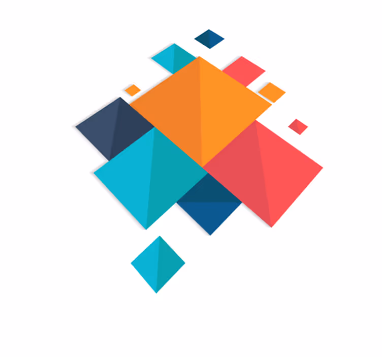 Colorful squares geometric vinyl rug - TenStickers