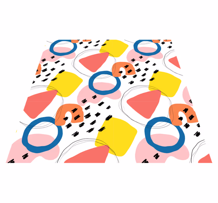 Geometric vinyl rug inspired by artful patterns - TenStickers