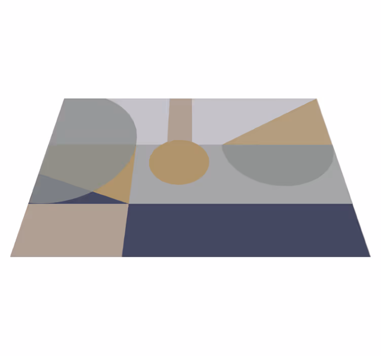 Brown geometric modern art geometric vinyl rug - TenStickers