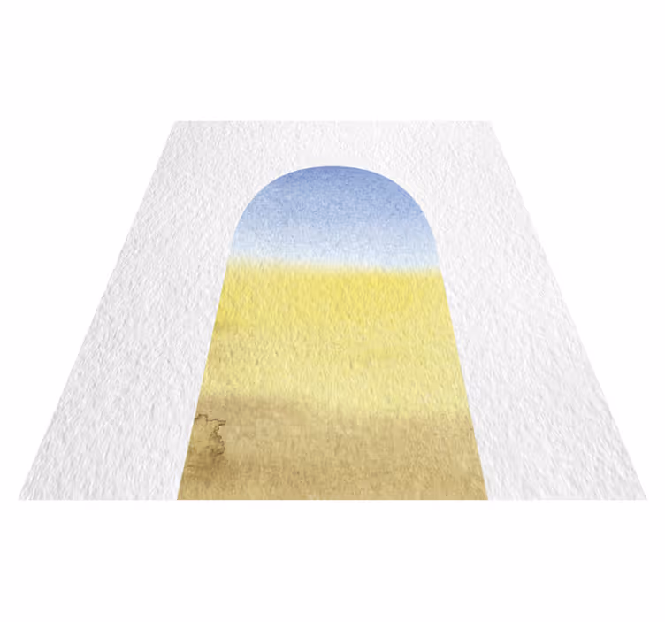 Geometric vinyl rug watercolor arch design - TenStickers