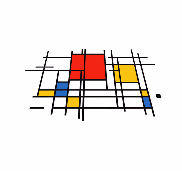 Geometric vinyl rug with geometric lines design - TenStickers