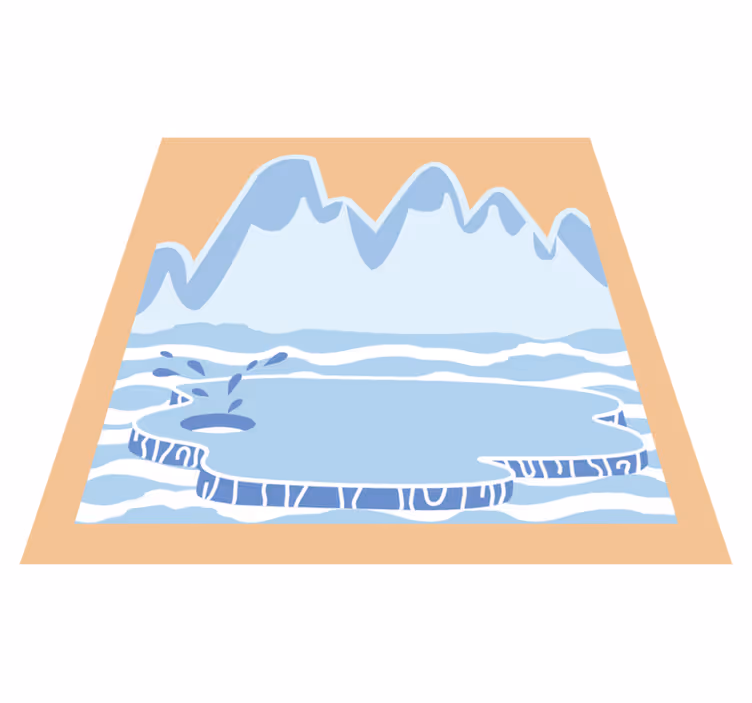 Kids vinyl rug blue ice mountains design - TenStickers