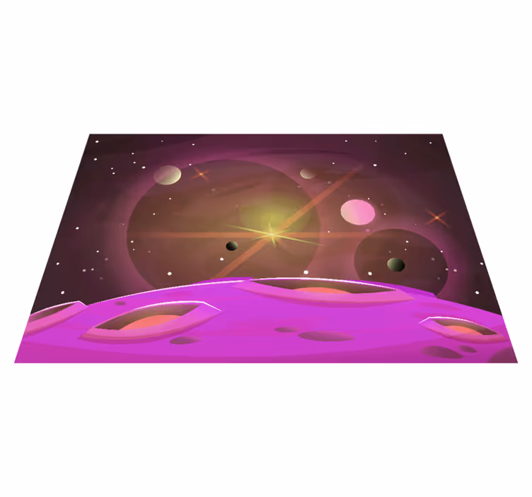 Kids vinyl rug with futuristic space views - TenStickers