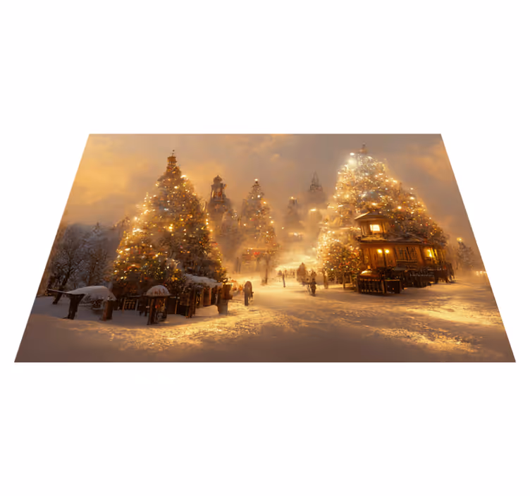 Christmas vinyl rug winter wonderland - TenStickers