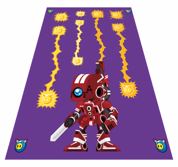 Robot shooting up game vinyl rug - TenStickers