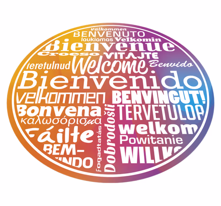 Entrance hall vinyl rug welcome text in multiple languages - TenStickers