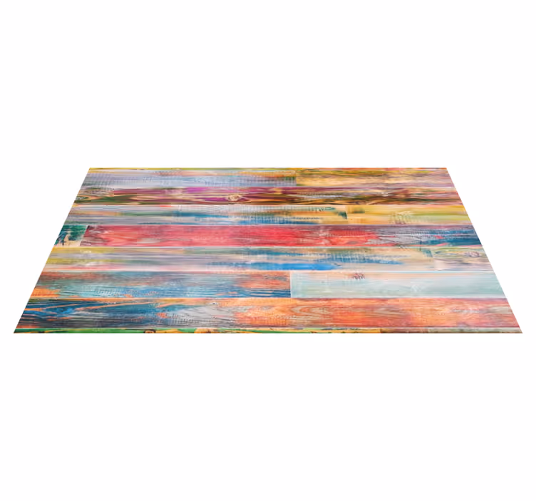 Entrance hall vinyl rug different color wood planks - TenStickers