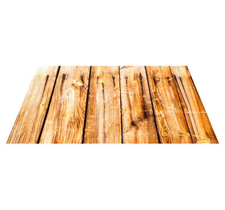 Entrance hall vinyl rug brown raw wood planks - TenStickers