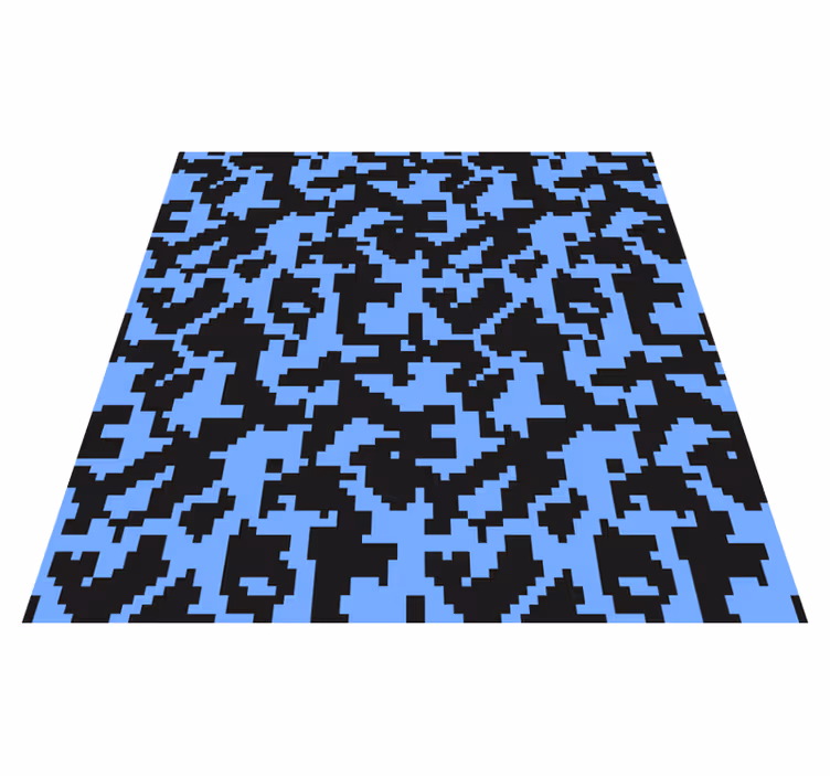 Light blue and black abstract entrance hall vinyl rug - TenStickers