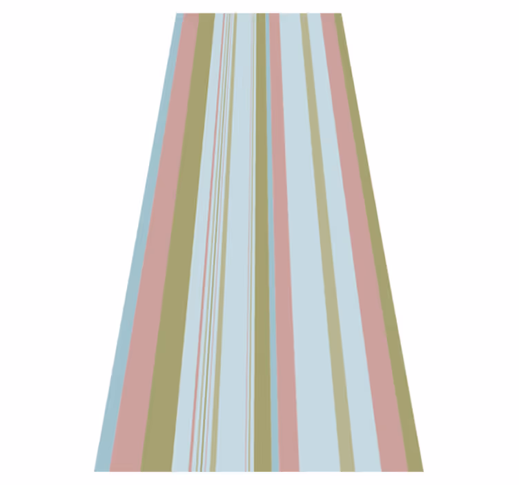 Living room vinyl rug in blue and green 80's stripes - TenStickers