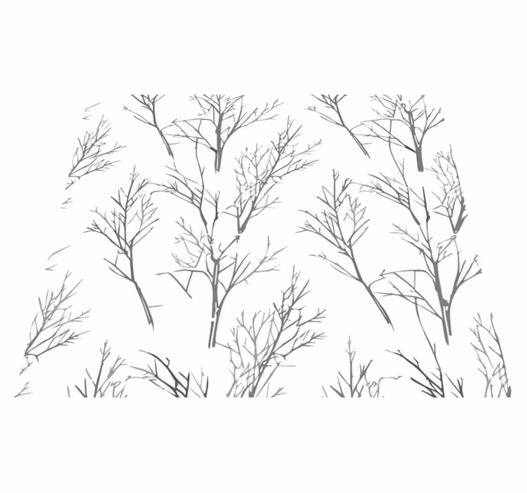 Thin branches grey vinyl rug - TenStickers