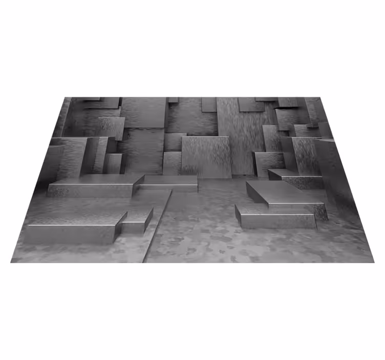 Grey vinyl rug geometric abstract shapes - TenStickers