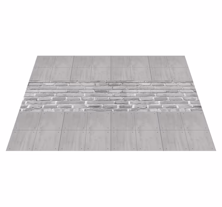 Grey vinyl rug concrete tiles - TenStickers