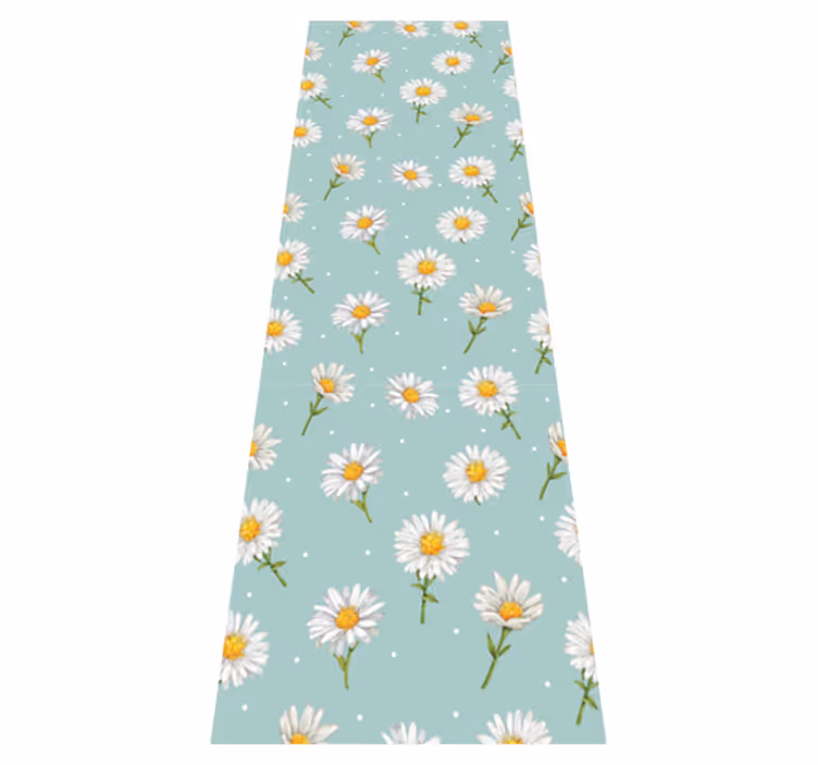Hall vinyl rug with daisy flower design - TenStickers