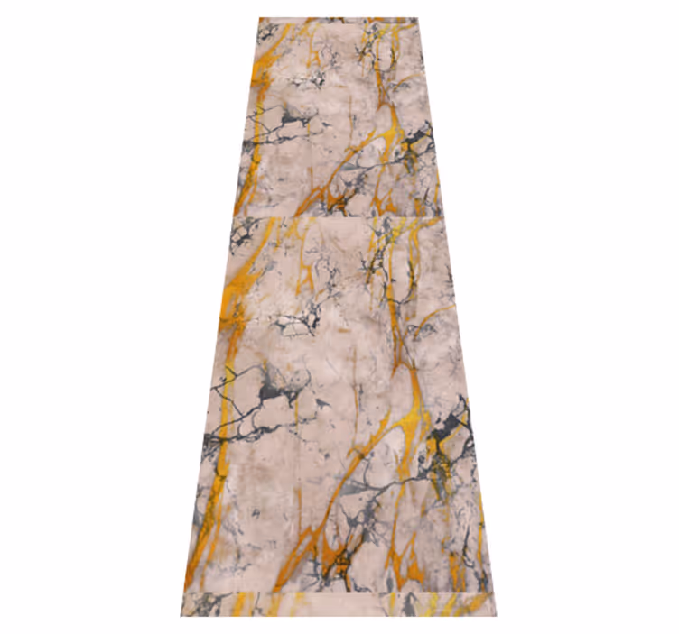 Hall vinyl rug in warm gold marble - TenStickers