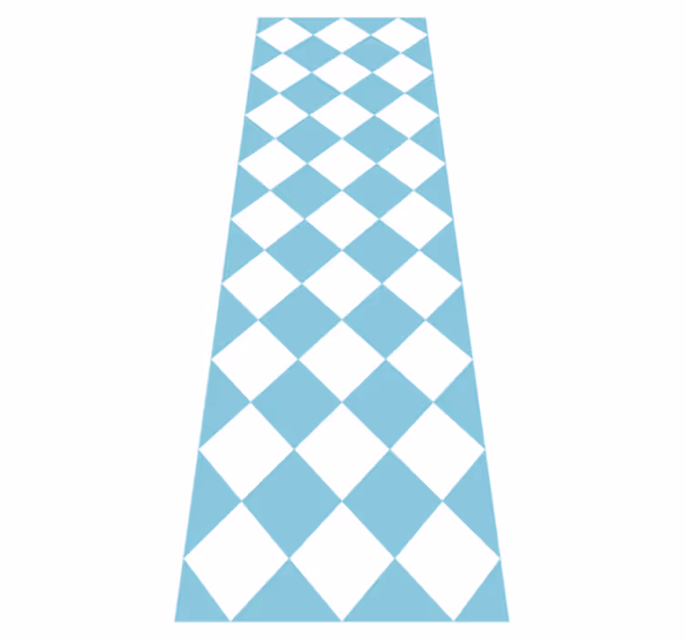 Hall vinyl rug with blue and white checkered design - TenStickers
