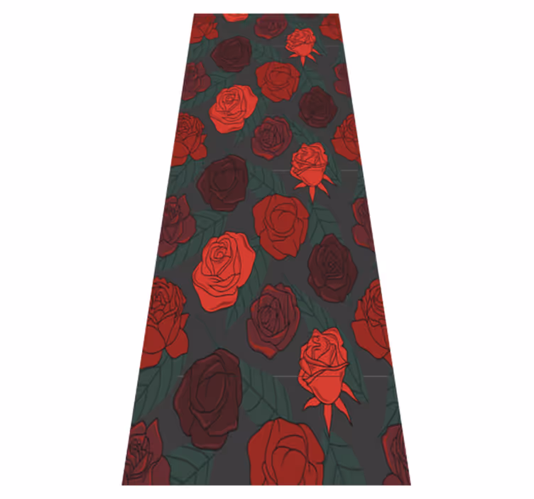 Hall vinyl rug with multiple roses and leaves - TenStickers