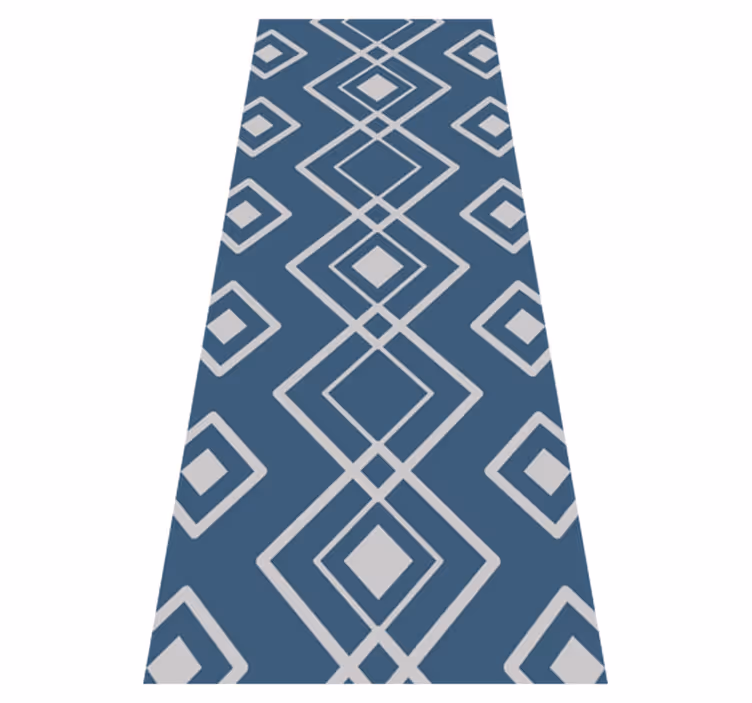 Hall vinyl rug navy geometric design - TenStickers