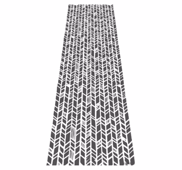 Hall vinyl rug with black and white tribal design - TenStickers