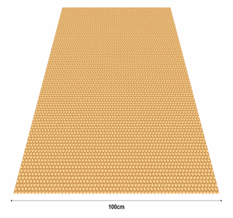 Beige vinyl rug with wicker weave texture - TenStickers
