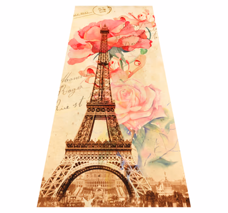 Beige vinyl rug retro paris style - TenStickers