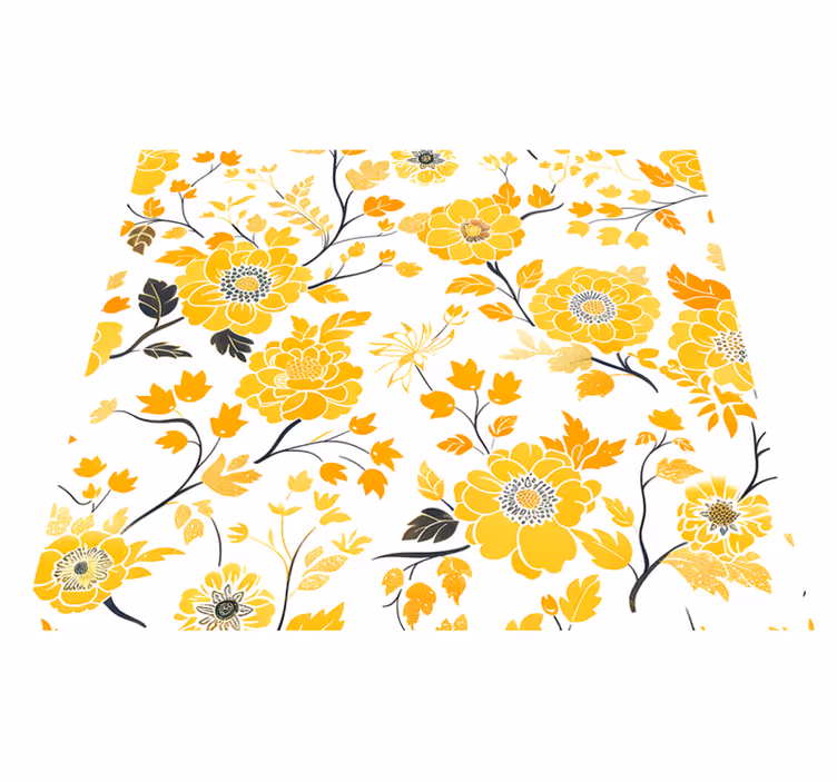 Yellow vinyl rug in japanese style - TenStickers