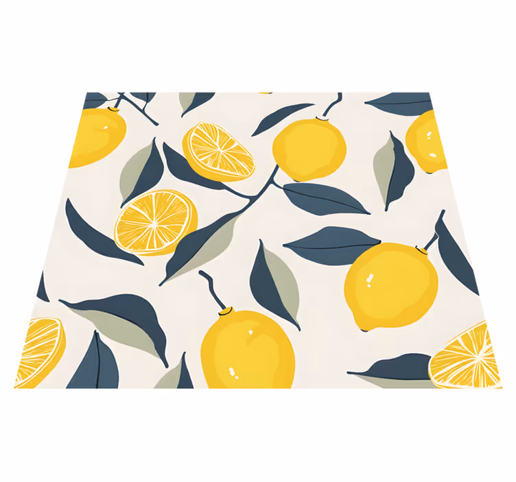 Yellow vinyl rug with lemon design - TenStickers