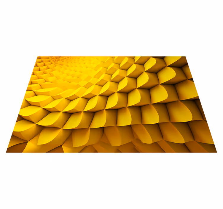 Yellow vinyl rug with futuristic patterns - TenStickers