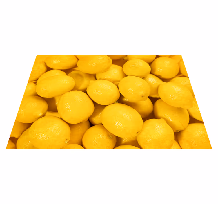 Yellow vinyl rug with lemons design - TenStickers