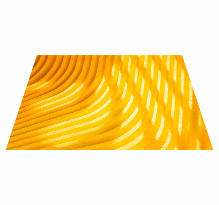 Yellow vinyl rug with three-dimensional waves - TenStickers
