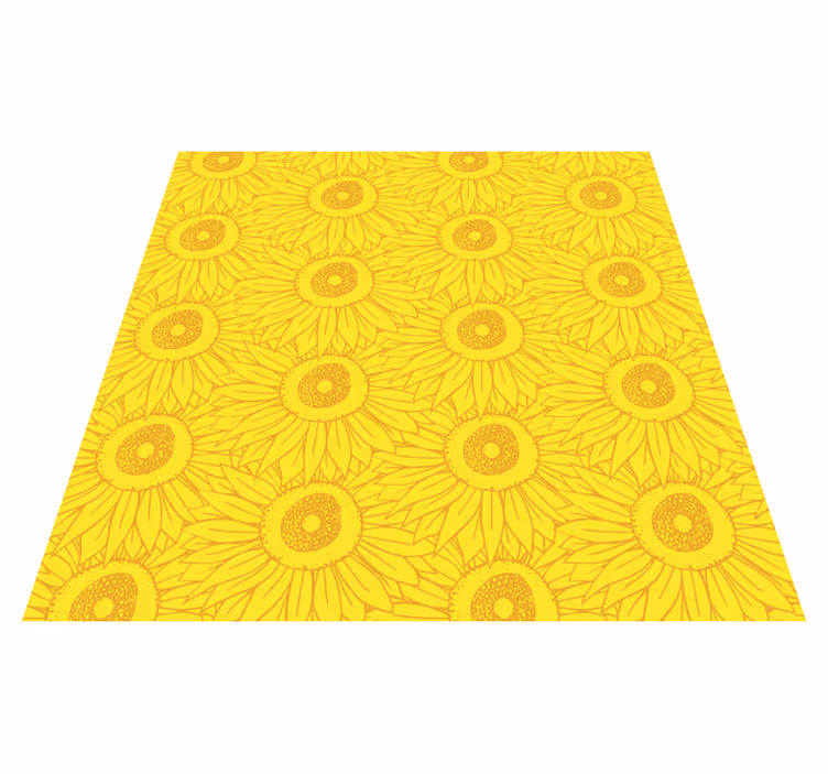 Yellow vinyl rug in light sunflower shades - TenStickers
