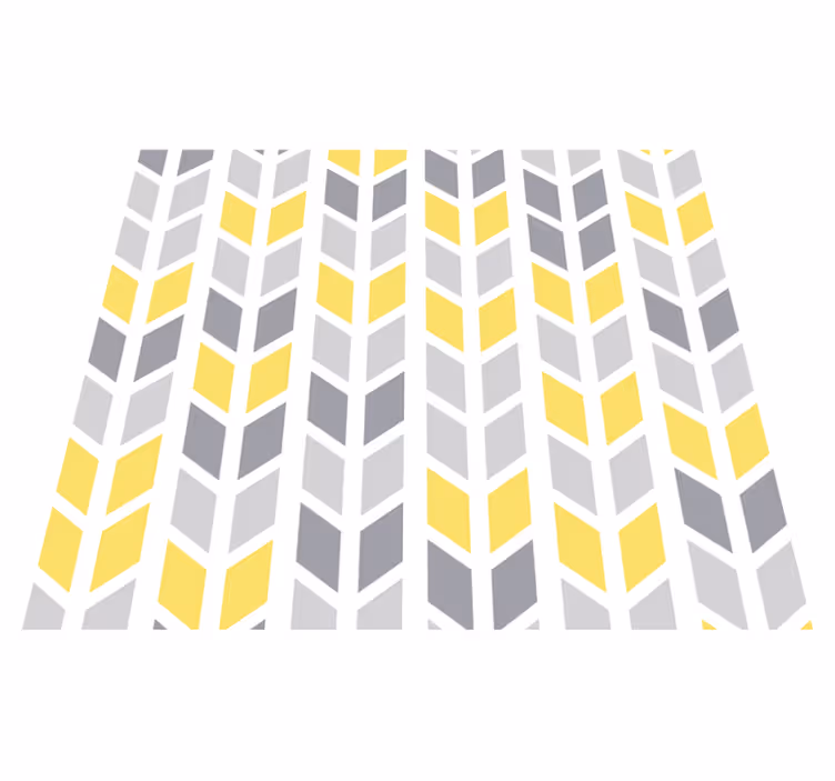 Yellow vinyl rug with grey and yellow design - TenStickers