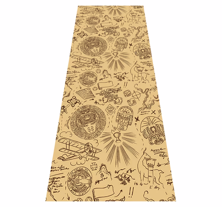 Yellow vinyl rug adventure in the jungle - TenStickers