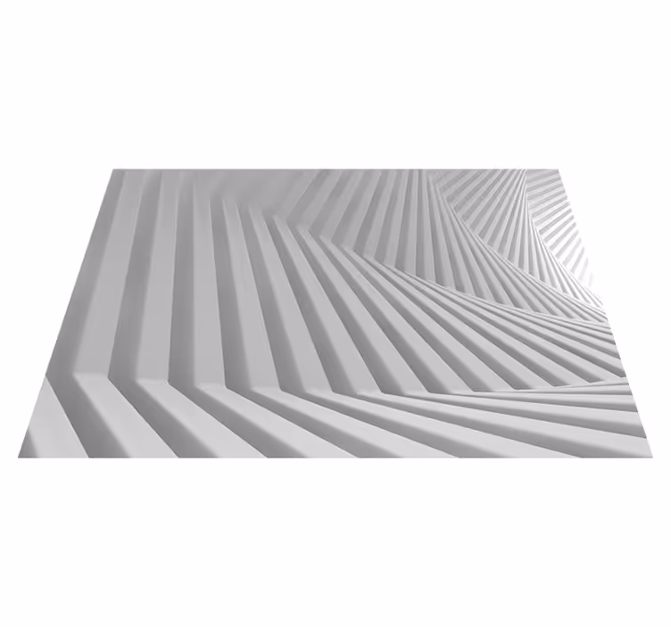 White vinyl rug abstract geometric waves - TenStickers