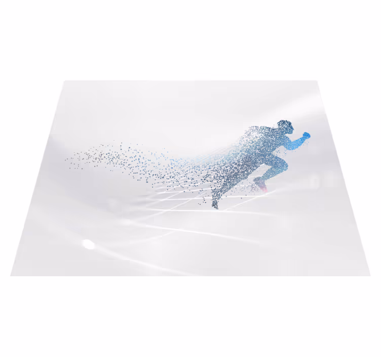 White vinyl rug with flowing abstract design - TenStickers
