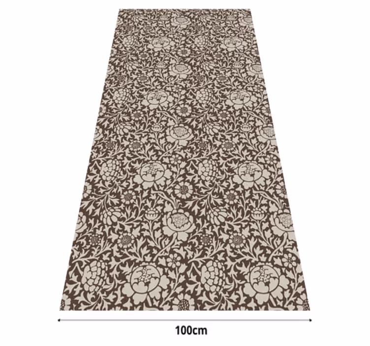 Brown vinyl rug with vintage floral design - TenStickers