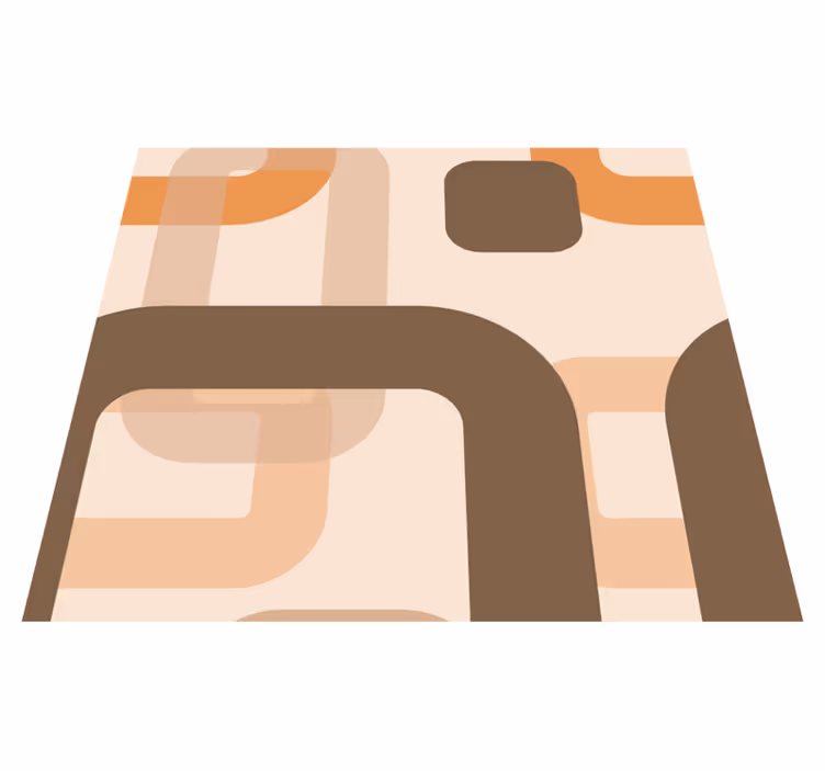 Brown vinyl rug with 70s retro design - TenStickers