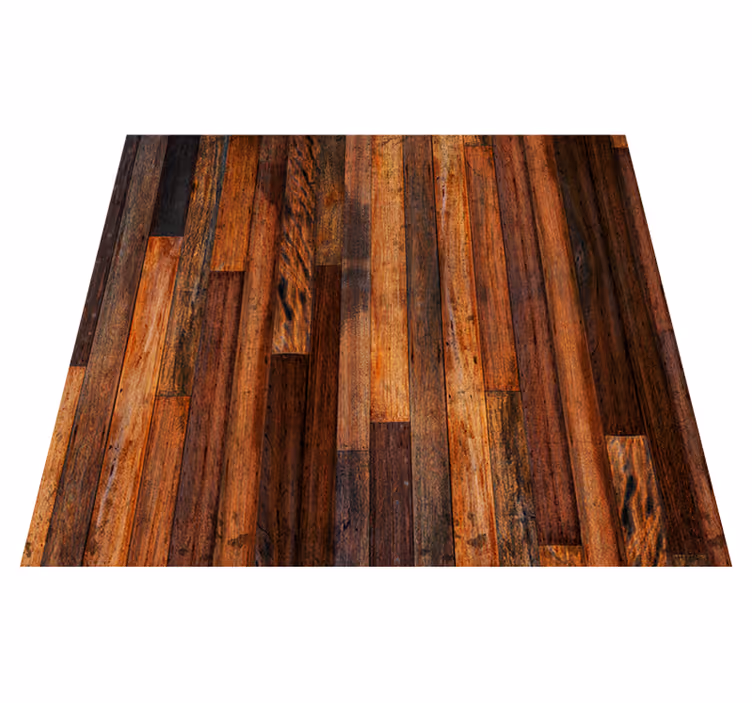 Brown vinyl rug rustic wooden planks design - TenStickers