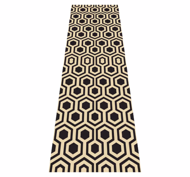 Brown vinyl rug with cosmopolitan hexagon design - TenStickers