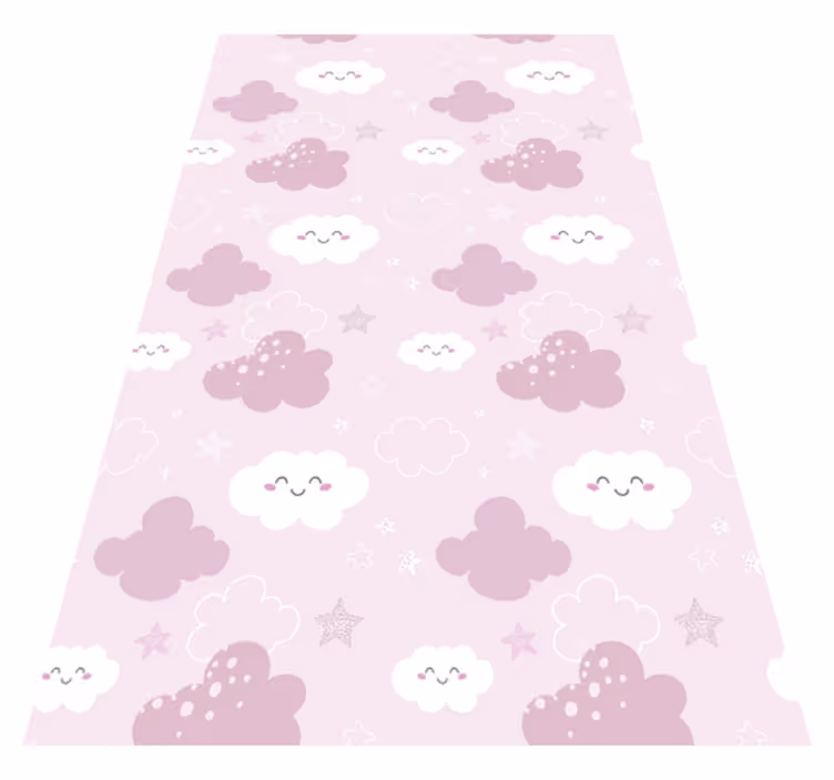 Purple vinyl rug with a cheerful white design - TenStickers