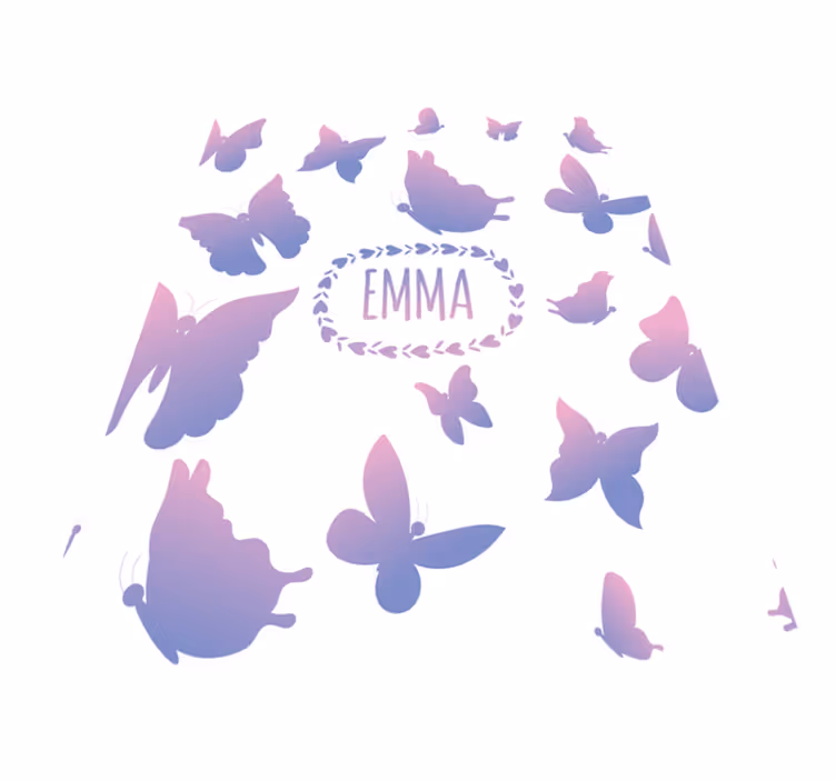 Purple vinyl rug with purple and blue butterflies - TenStickers