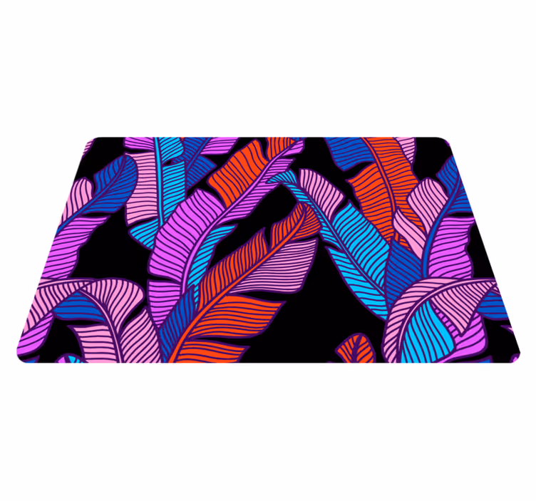 Purple vinyl rug with vibrant floral design - TenStickers