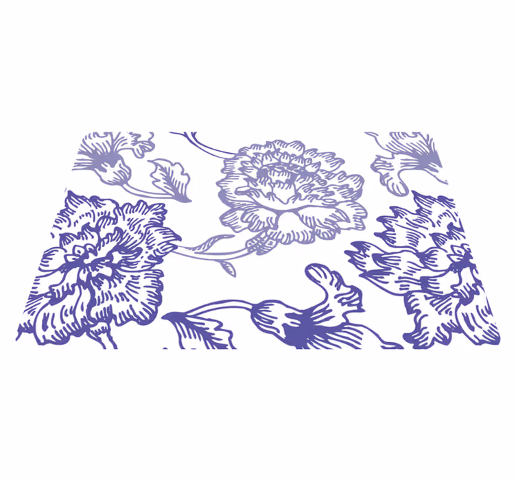 Purple vinyl rug with soft purple floral design - TenStickers