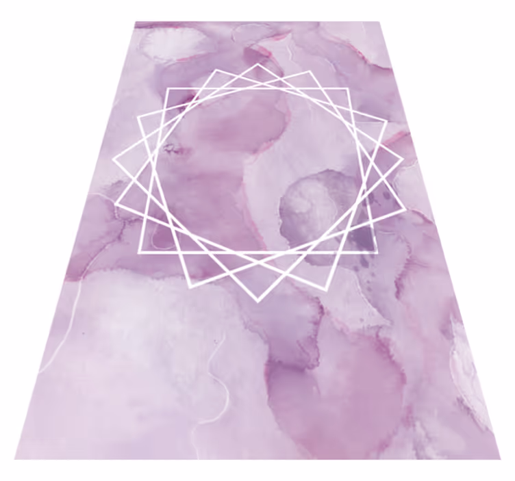 Purple vinyl rug with dark purple geometric border - TenStickers