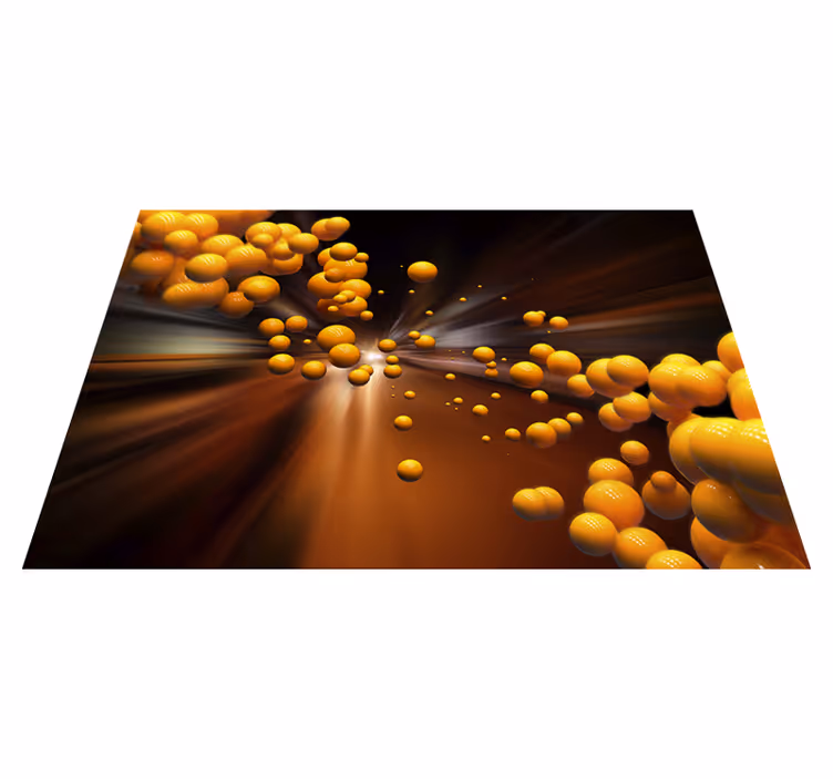 Orange vinyl rug in lively round design - TenStickers
