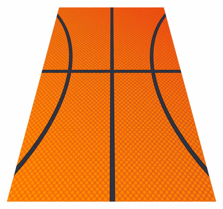 Orange vinyl rug basketball court design - TenStickers